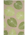 MARTHA STEWART COLLECTION LILY PAD MSR2212B TAN AND GREEN 5' X 8' AREA RUG