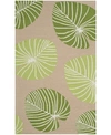 MARTHA STEWART COLLECTION LILY PAD MSR2212B TAN AND GREEN 3' X 5' AREA RUG