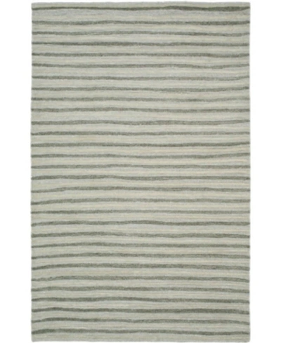Martha Stewart Collection Hand Drawn Stripe Msr3619a Gray 6' X 6' Round Area Rug
