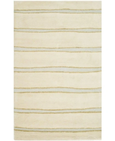 Martha Stewart Collection Chalk Stripe Msr3617a Tan/beige 6' X 6' Round Area Rug