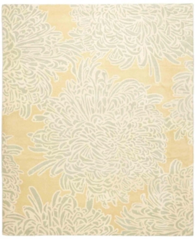 Martha Stewart Collection Chrysanthemum Msr4542d Gold 4' X 4' Round Area Rug