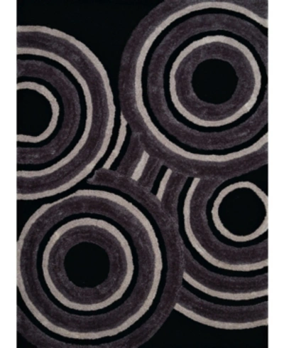 Asbury Looms Finesse Records 2100 20570 24 Black 1'10" X 3' Area Rug