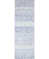 Bb Rugs Taron Val-08 Denim 2'6" X 8' Runner Rug In Denim