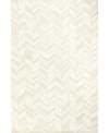 Bb Rugs Cowhide Fie-01 White 4' X 6' Area Rug In White