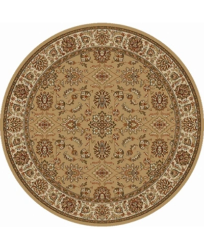 Km Home Closeout!  1592/1075/beige Pesaro Beige 5'3" X 5'3" Round Area Rug