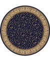 Km Home Closeout!  1599/1555/navy Pesaro Blue 5'3" X 5'3" Round Area Rug In Blue
