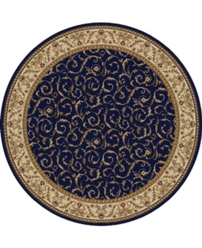 Km Home Closeout!  1599/1555/navy Pesaro Blue 5'3" X 5'3" Round Area Rug