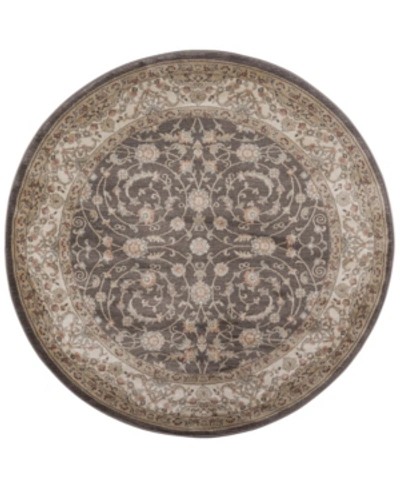 Km Home Closeout!  3810/0014/brown Gerola Brown 5'3" X 5'3" Round Area Rug