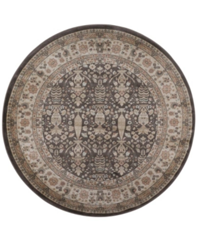 Km Home Closeout!  3812/1014/brown Gerola Brown 5'3" X 5'3" Round Area Rug