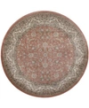 KM HOME CLOSEOUT! KM HOME 3810/0024/TERRACOTTA GEROLA RED 5'3" X 5'3" ROUND AREA RUG