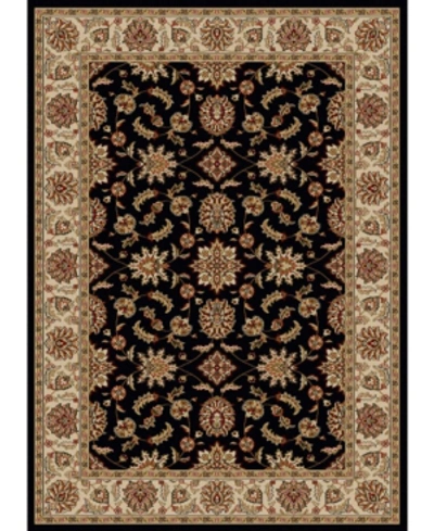 Km Home Closeout!  1592/1011/black Pesaro Black 5'5" X 7'7" Area Rug In Blue