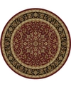 Km Home Closeout!  1318/1536/burgundy Navelli Red 5'3" X 5'3" Round Area Rug In Red