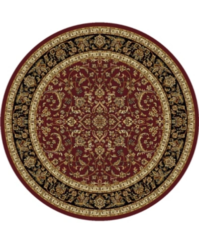 Km Home Closeout!  1318/1536/burgundy Navelli Red 5'3" X 5'3" Round Area Rug