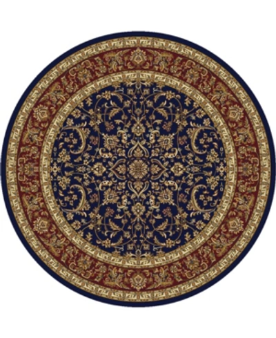 Km Home Closeout!  1318/1546/navy Navelli Blue 5'3" X 5'3" Round Area Rug