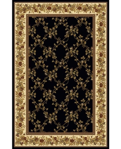 Km Home Closeout!  1427/1721/black Navelli Black 5'5" X 8'3" Area Rug