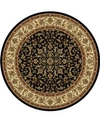 Km Home Closeout!  1318/1526/black Navelli Black 5'3" X 5'3" Round Area Rug In Black