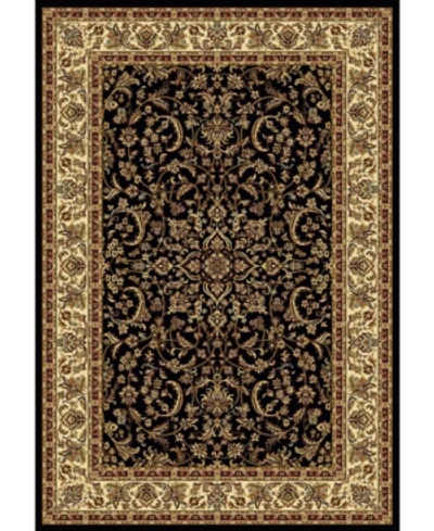 Km Home Closeout!  1318/1521/black Navelli Black 5'5" X 8'3" Area Rug