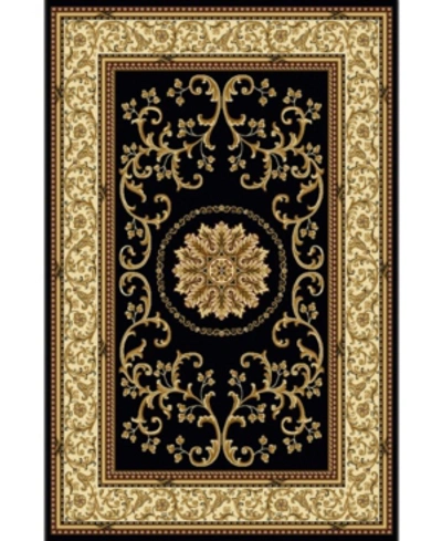 Km Home Closeout!  1419/1323/black Navelli Black 7'9" X 11'6" Area Rug