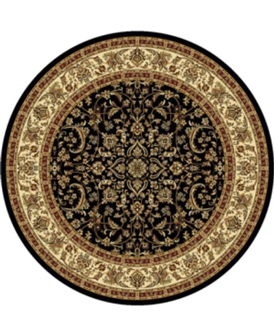 Km Home Closeout!  1318/1527/black Navelli Black 7'10" X 7'10" Round Area Rug