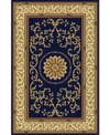 Km Home Closeout!  1419/1341/navy Navelli Blue 5'5" X 8'3" Area Rug In Blue