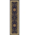 Km Home Closeout!  1419/1344/navy Navelli Blue 2'2" X 8' Runner Rug In Blue