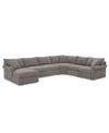 Furniture Closeout! Wedport 5-pc. Fabric Modular Sectional, Created For Macy's In Napa Steel Grey