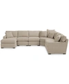 FURNITURE RADLEY FABRIC 6-PIECE CHAISE SECTIONAL WITH WEDGE, CREATED FOR MACY'S
