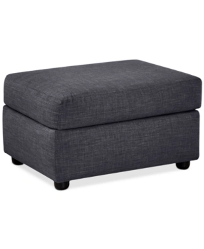 Furniture Inia Fabric Ottoman In Fandango Indigo