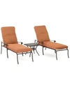 FURNITURE CHATEAU OUTDOOR CAST ALUMINUM 3-PC. CHAISE SET (2 CHAISE LOUNGE AND 1 END TABLE), CREATED FOR MACY'S