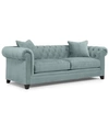Martha Stewart Collection Saybridge 92" Fabric Roll Arm Sofa, Created For Macy's In Bella Cornflower Blue