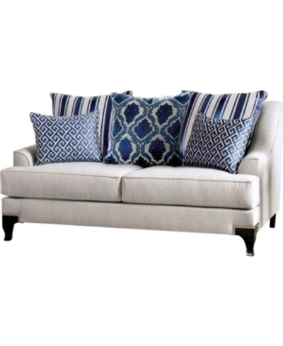 Furniture Of America Allyson Upholstered Love Seat In Gray