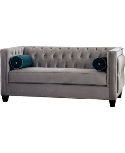 Furniture Of America Youngquist Upholstered Love Seat In Gray
