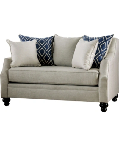 Furniture Of America Cameron Park Upholstered Love Seat In Gray