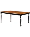FURNITURE OF AMERICA KASPARAN SOLID WOOD RECTANGULAR DINING TABLE WITH LEAF