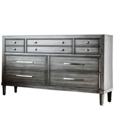 Furniture Of America Lassen Solid Wood Dresser In Gray