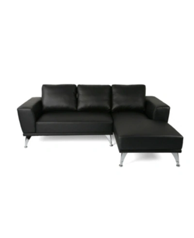 Noble House Connel Modern Chaise Sectional In Black