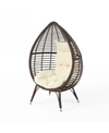 Noble House Cutter Teardrop Lounge Chair With Cushion In Brown