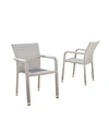 NOBLE HOUSE DOVER OUTDOOR ARMED STACKING CHAIRS WITH FRAME, SET OF 2