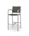 Noble House Cape Coral Outdoor Barstools, Set Of 2 In Gray