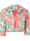 P.A.R.O.S.H FLORAL BROCADE CROPPED JACKET,PACIFICD43003211313860