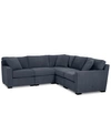 Furniture Radley Fabric 5-pc. Sectional Sofa With Corner Piece, Created For Macy's In Heavenly Naval Blue