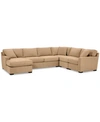 Furniture Radley 5-pc. Fabric Chaise Sectional Sofa With Corner Piece, Created For Macy's In Heavenly Caramel