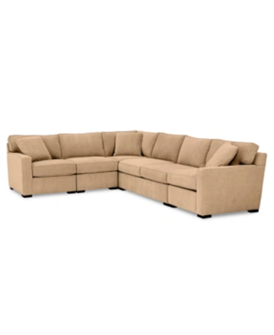 Furniture Radley 5-pc. Fabric Sectional Sofa, Created For Macy's In Heavenly Caramel