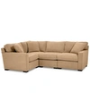 Furniture Radley Fabric 4-pc. Sectional Sofa With Corner Piece, Created For Macy's In Heavenly Caramel
