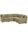 Furniture Radley Fabric 5-pc. Sectional Sofa With Corner Piece, Created For Macy's In Heavenly Apple Green