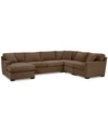 Furniture Radley 5-pc. Fabric Chaise Sectional Sofa With Corner Piece, Created For Macy's In Heavenly Cafe