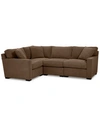 Furniture Radley Fabric 4-pc. Sectional Sofa With Corner Piece, Created For Macy's In Heavenly Cafe