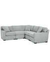 Furniture Radley Fabric 5-pc. Sectional Sofa With Corner Piece, Created For Macy's In Heavenly Cinder Grey