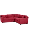 Furniture Radley Fabric 5-pc. Sectional Sofa With Corner Piece, Created For Macy's In Heavenly Mulberry Red