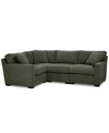 Furniture Radley Fabric 4-pc. Sectional Sofa With Corner Piece, Created For Macy's In Heavenly Olive